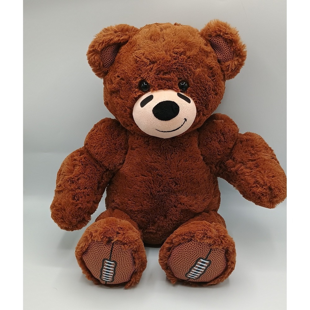 17" Build A Bear Workshop Dark Brown Football Plush Bear I Love You Sound 8